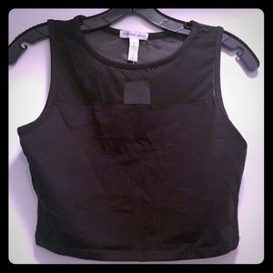 Black crop top size large NWT
